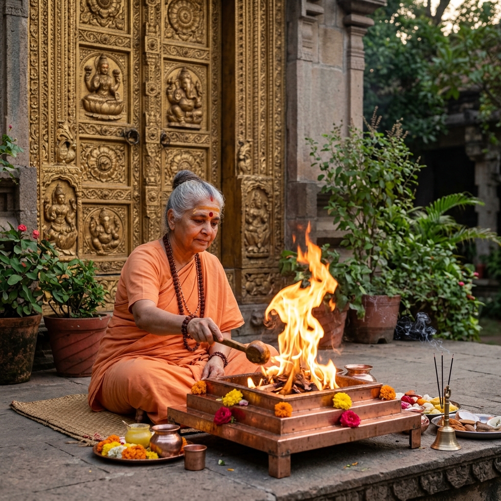 Sadhvi Shivaniya Mahadev performing Havan